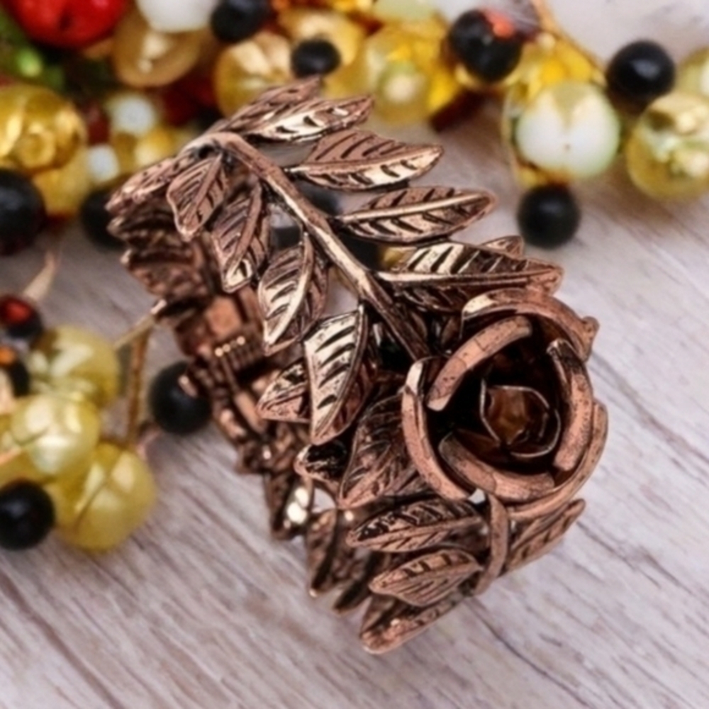 MODCLOTH METALLIC CHOCOLATE ROSE EDEN ADJUSTABLE CUFF